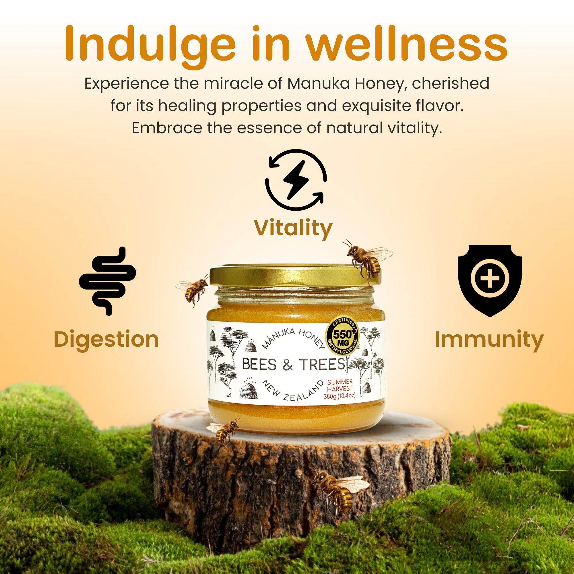 Mānuka Honey High-Activity 550+ MGO/kg - Bees & Trees Manuka Honey