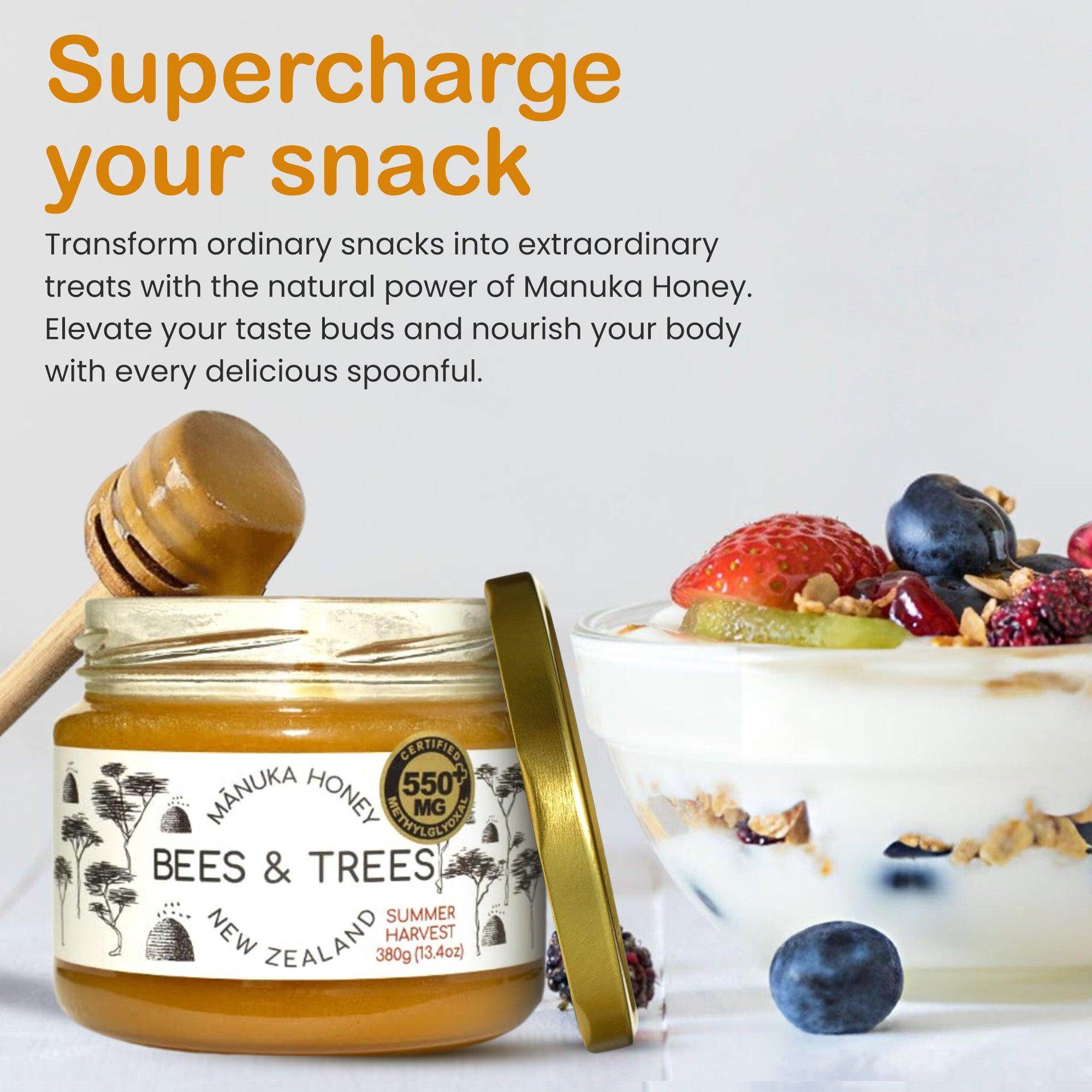 Mānuka Honey High-Activity 550+ MGO/kg - Bees & Trees Manuka Honey