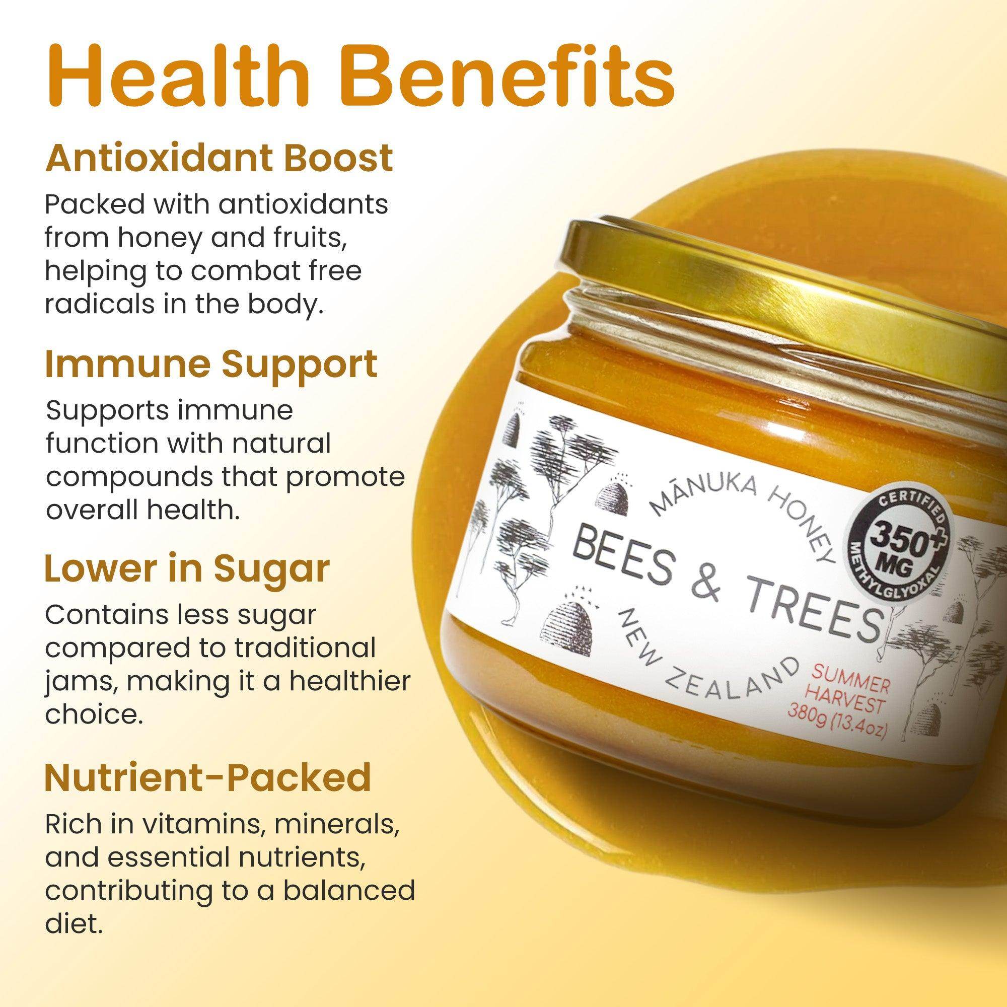 Mānuka Honey Mid-Activity 350+ MGO/kg - Bees & Trees Manuka Honey