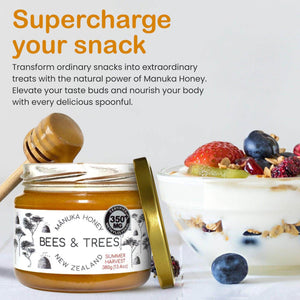 Mānuka Honey Mid-Activity 350+ MGO/kg - Bees & Trees Manuka Honey