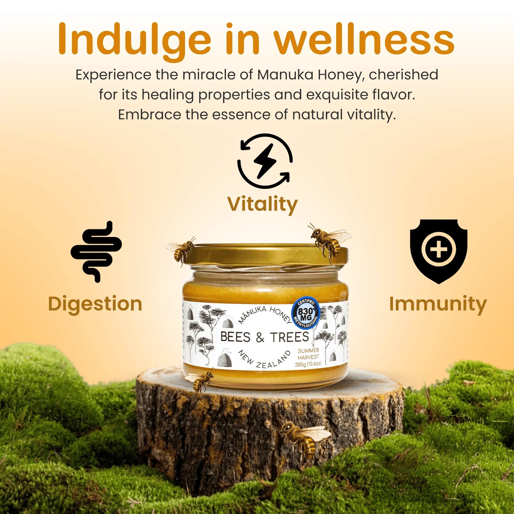 Mānuka Honey Founder's Reserve 830+ MGO/kg - Bees & Trees Manuka Honey