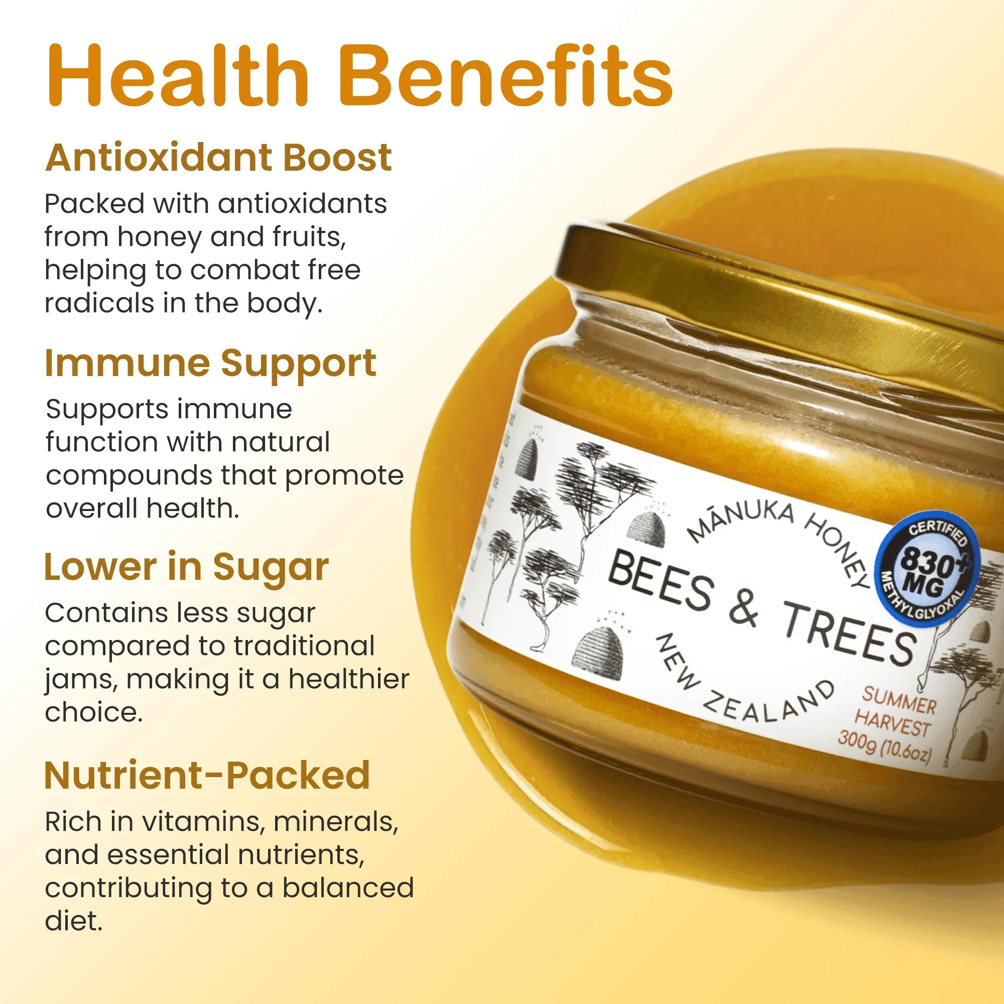Mānuka Honey Founder's Reserve 830+ MGO/kg - Bees & Trees Manuka Honey
