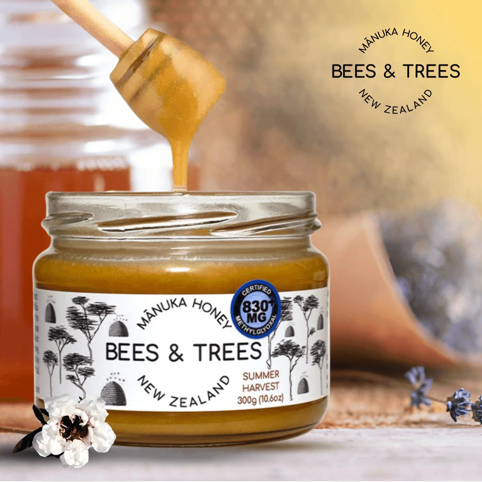 Mānuka Honey Founder's Reserve 830+ MGO/kg - Bees & Trees Manuka Honey