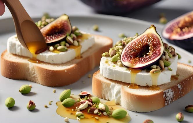 Mānuka Ricotta Toast with Thyme and Pistachios