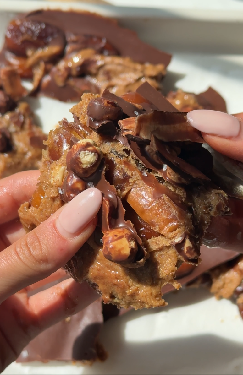 Crunchy Honey Almond Date Bark