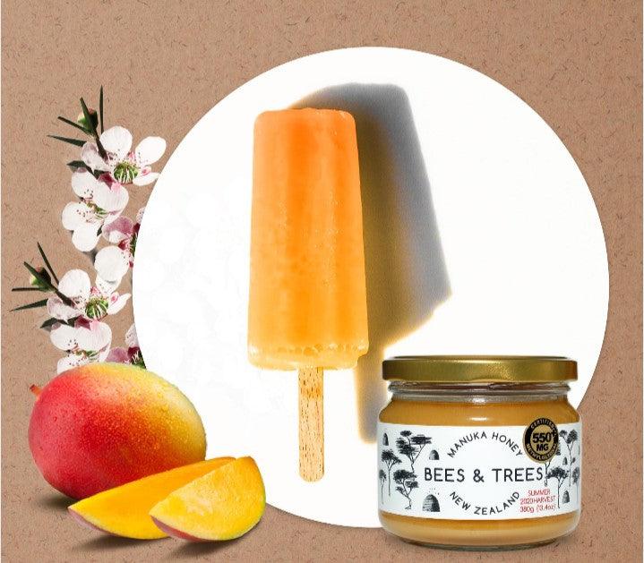 Mānuka Honey & Mango Popsicles - Bees & Trees Manuka Honey