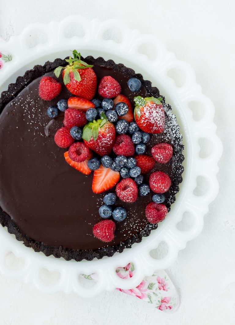 Mānuka Honey & Chocolate Avocado Tart - Bees & Trees Manuka Honey